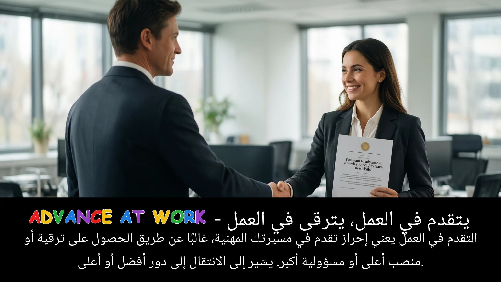Arabic Illustration for advance at work